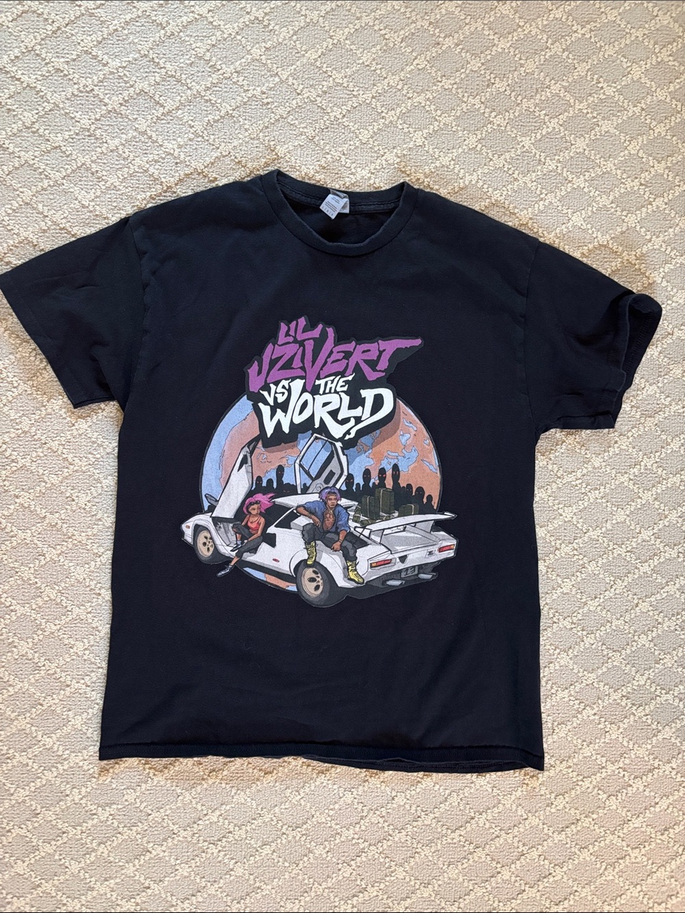 Lil Uzi Vert "Vs The World" Graphic Tee - Black with Purple Art